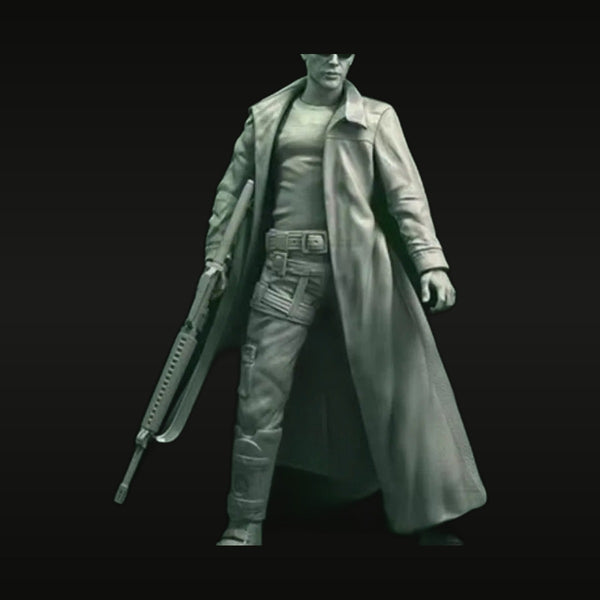 Modern Operative with Rifle and Long Coat 1/24 Resin Figure Kit