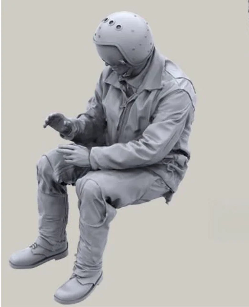 Modern Fighter Pilot in Cockpit Seated Position 1/48 Resin Figure Kit - resin model view 4
