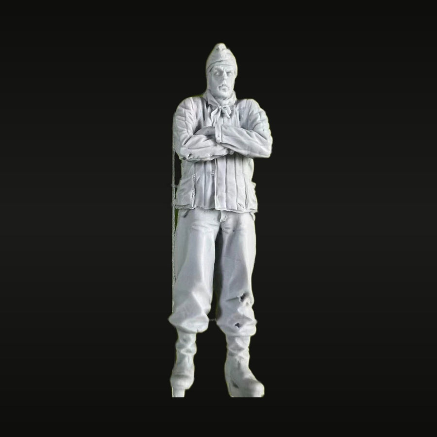 WWII Soviet Soldier with Winter Headscarf 1/35 Resin Figure Kit - unpainted resin model kit