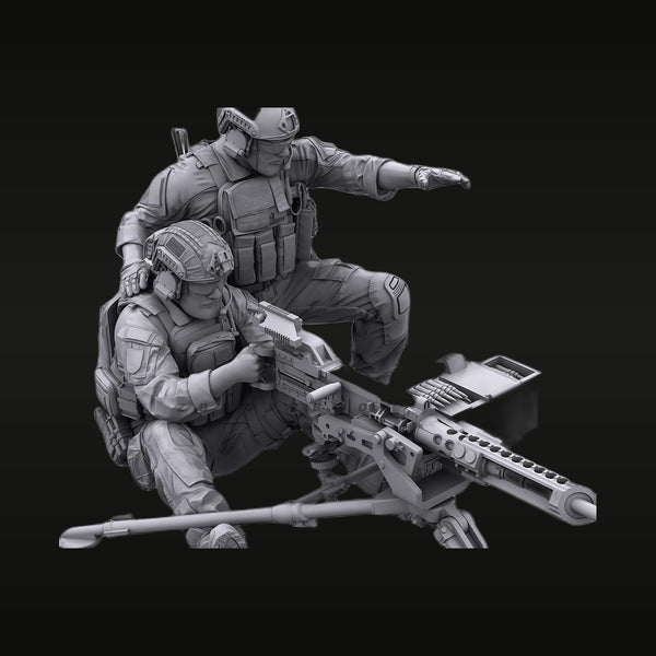 Modern US Special Forces M240 Machine Gun Team 1/35 Resin Figure Kit