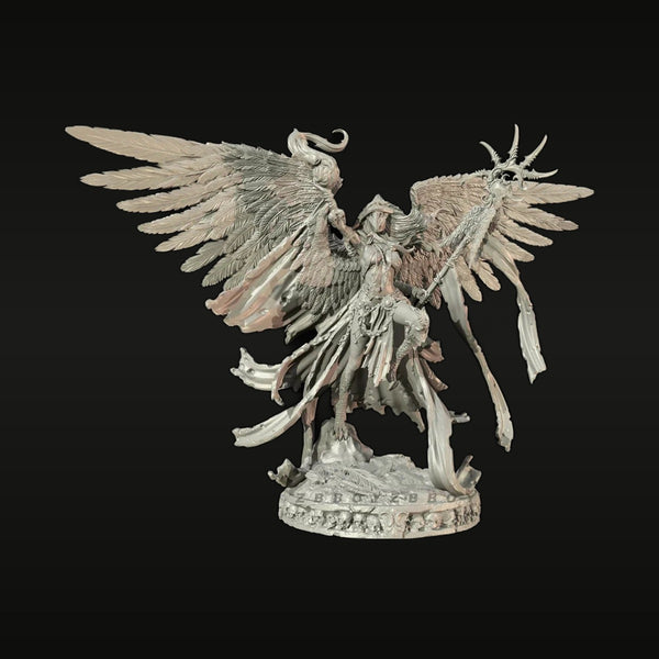 Fantasy Winged Demon Guardian with Ornate Horns 75mm Resin Bust Kit