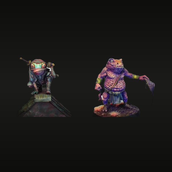 Fantasy Alien Lizardman Warriors Set (2 Figures) 75mm Resin Kit