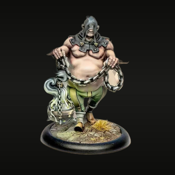 Fantasy Ogre Brute with Spiked Flail and Chains 75mm Resin Figure Kit