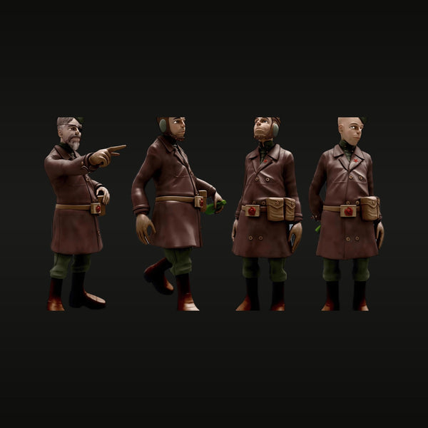 Soviet Cartoon Aviator Four Poses 1/35 Resin Figure Kit