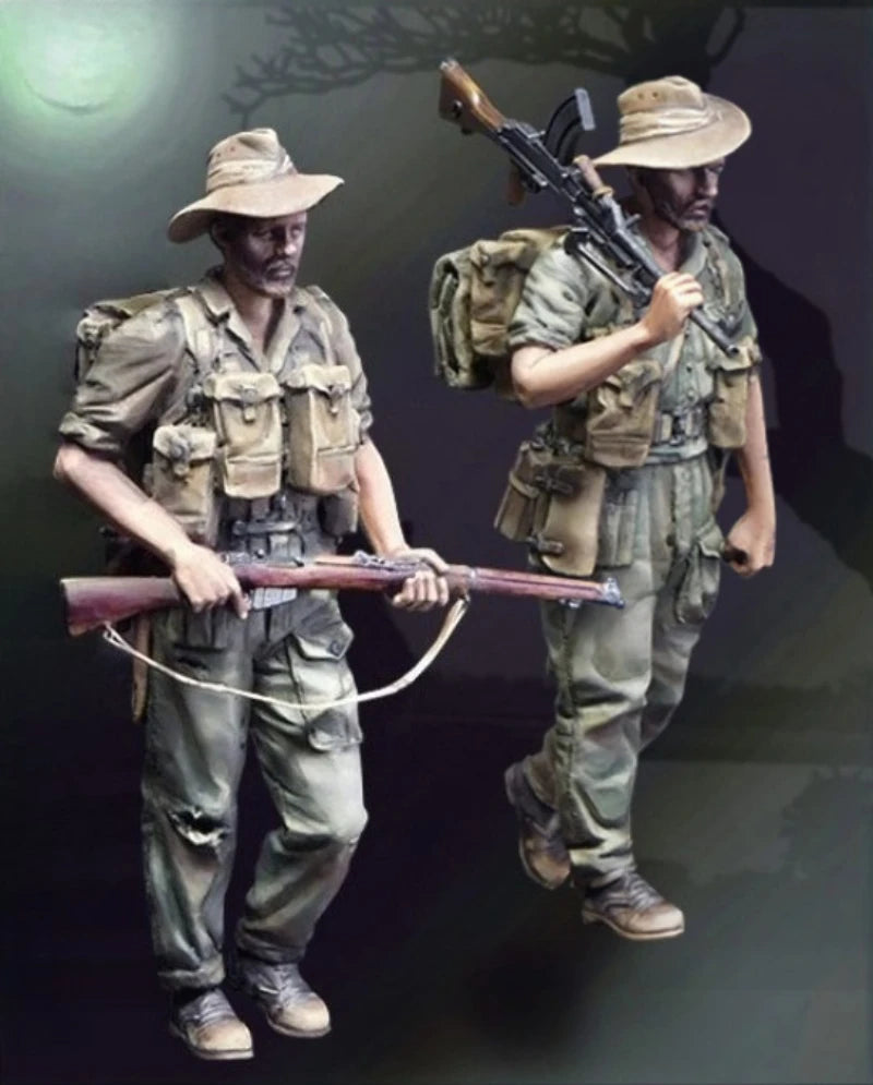1/35 Scale Diecast Resin Figure Model Kit WWII British Special Forces (Myanmar) 2 Figures Unassembled and Unpainted