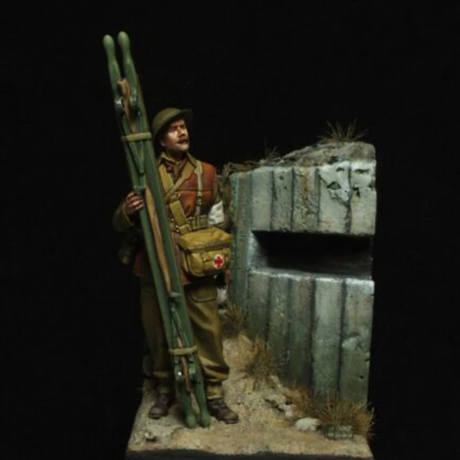 WWII British Armed Medical Orderly with Lee-Enfield 1/35 Resin Figure Kit - resin model view 2