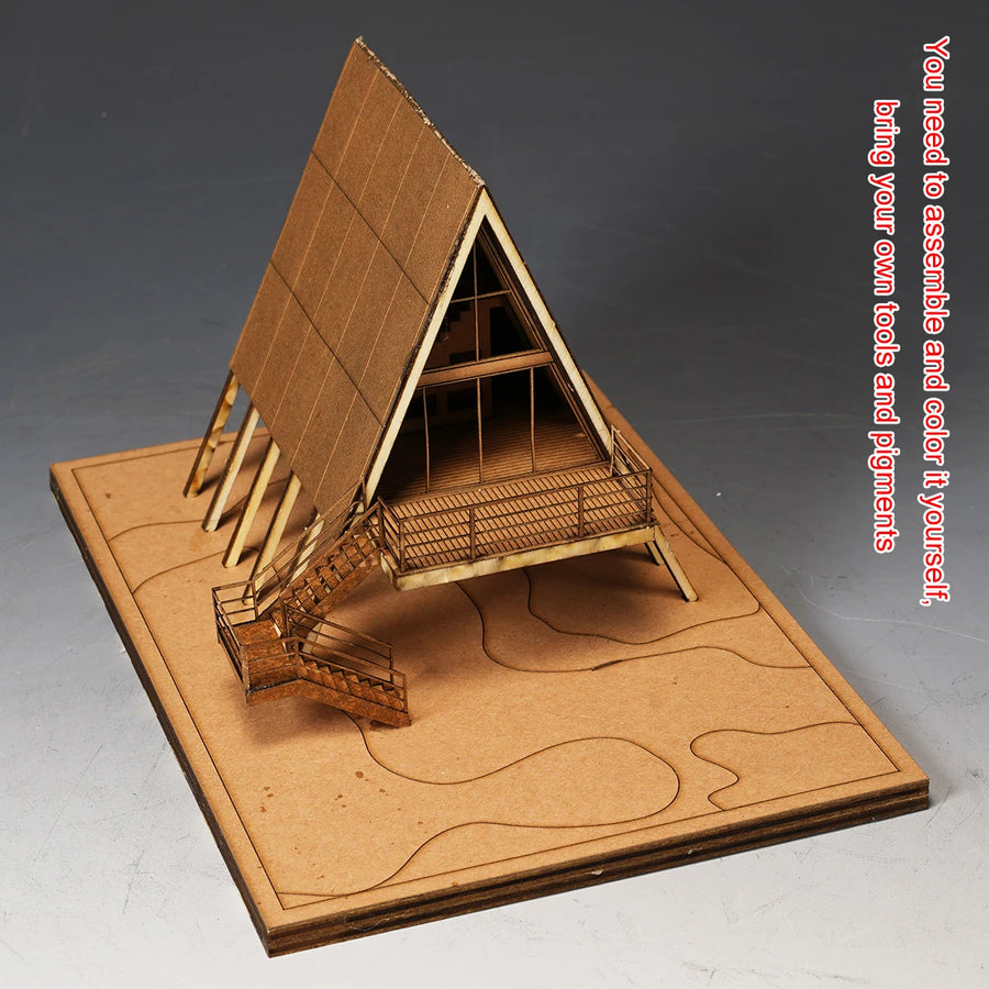 Assembly Architectural Building Model Sand Table Country House Streetscape Diorama Scale Model Kit Display Base Stand 1/72