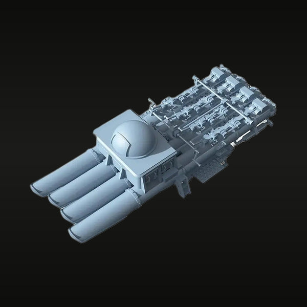 WWII Warship Triple Gun Turret with Deck Detail 1/700 Resin Accessory Kit