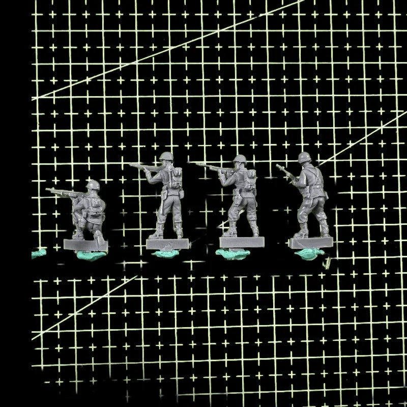 Modern US Military Squad 4 Figures 1/72 Scale Resin Kit - unpainted resin model kit