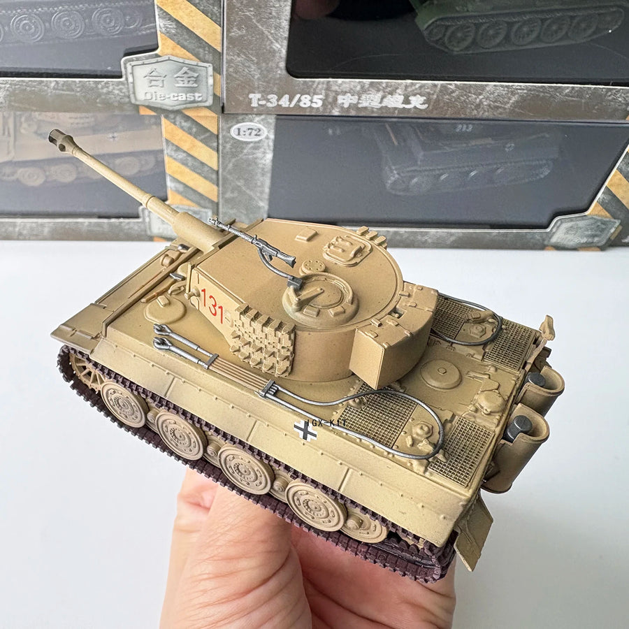 1/72 German Tiger Type Tank Model North Afric Alloy Finished Product Simulation Model for Children Adults Toy Collection Display