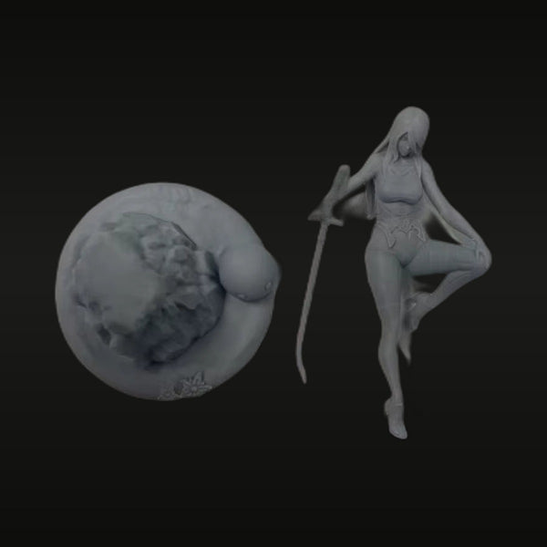 Fantasy Female Mage with Staff 75mm Resin Bust Kit