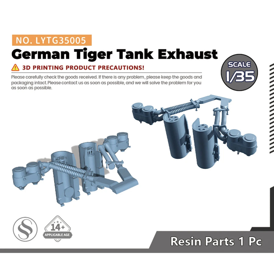 German Tiger Tank Exhaust System 1/72 Resin Accessory Kit - resin model view 4