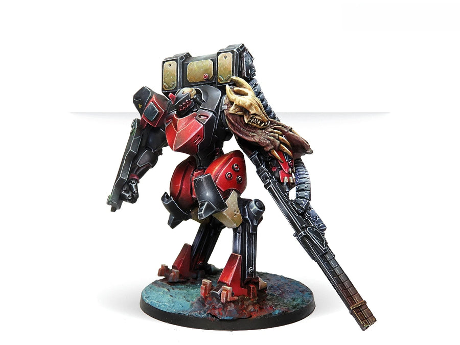 Raicho Armored Brigade Red Mecha Resin Model Kit with Base - resin model view 3