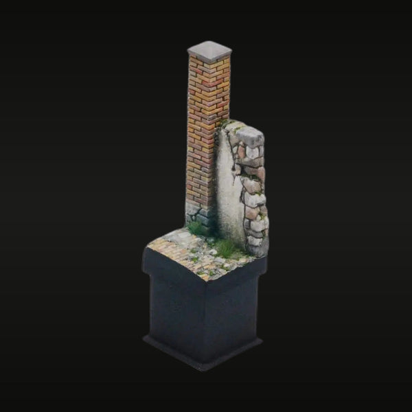 Ruined Chimney Brick Structure 1/35 Resin Diorama Base