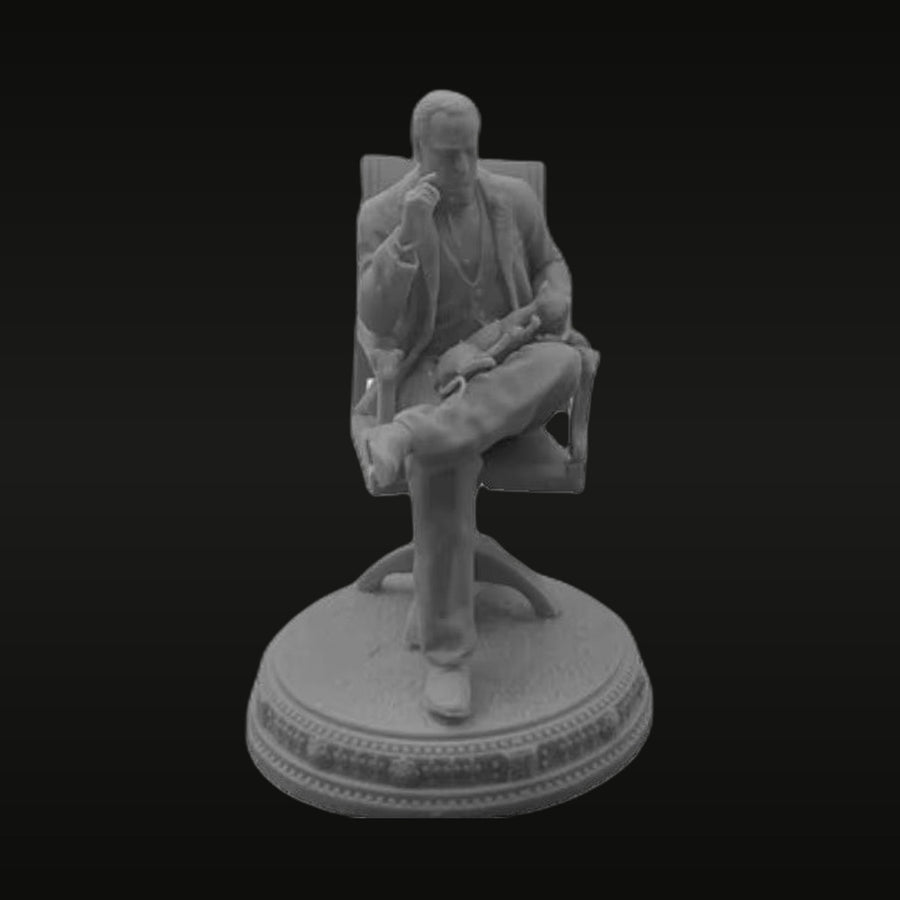 Seated Contemplative Man in High-Backed Chair 1/24 Resin Figure Kit - unpainted resin model kit