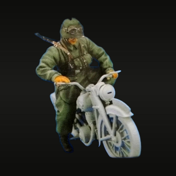 WWII German Feldgendarme Motorcycle Rider 1/35 Resin Figure