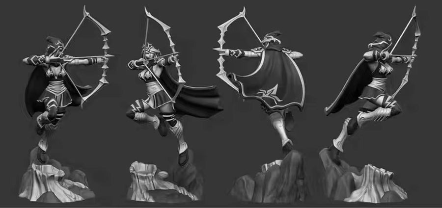 Ashe The Frost Archer 1/24 Resin Figure Kit - resin model view 2