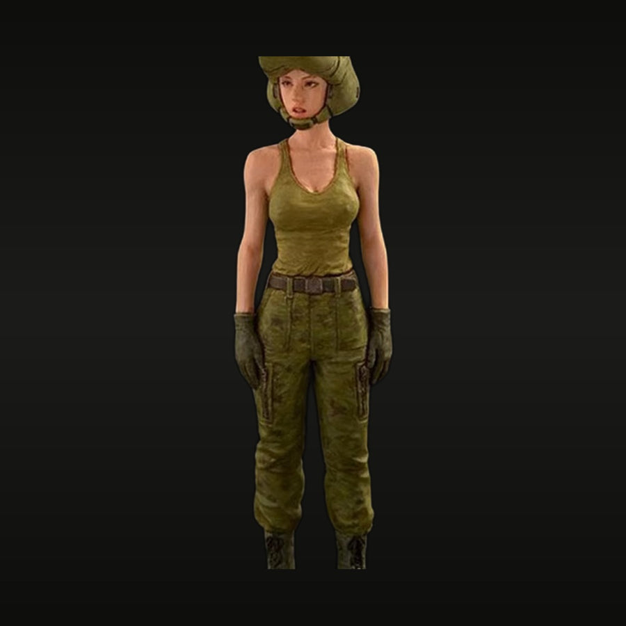 Modern Female Soldier with Boonie Hat 1/35 Resin Figure Kit - unpainted resin model kit