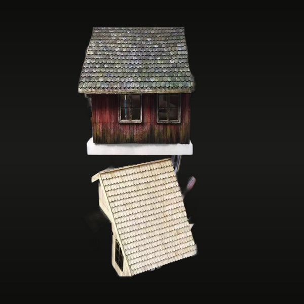 Rural Log Cabin with Shingled Roof 1/35 Resin Terrain Kit