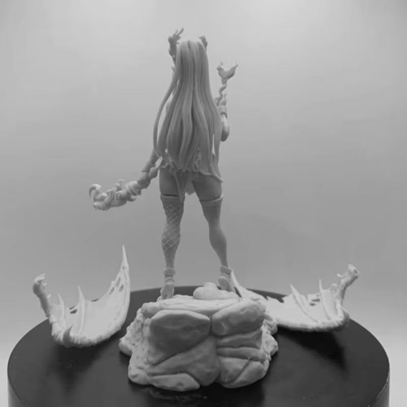 Fantasy Female Demon with Trident 1/24 Resin Figure Kit - resin model view 3