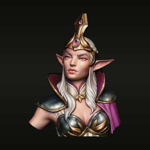 Fantasy Queen Elf Rigel 1/12 Resin Bust with Crown & Armor