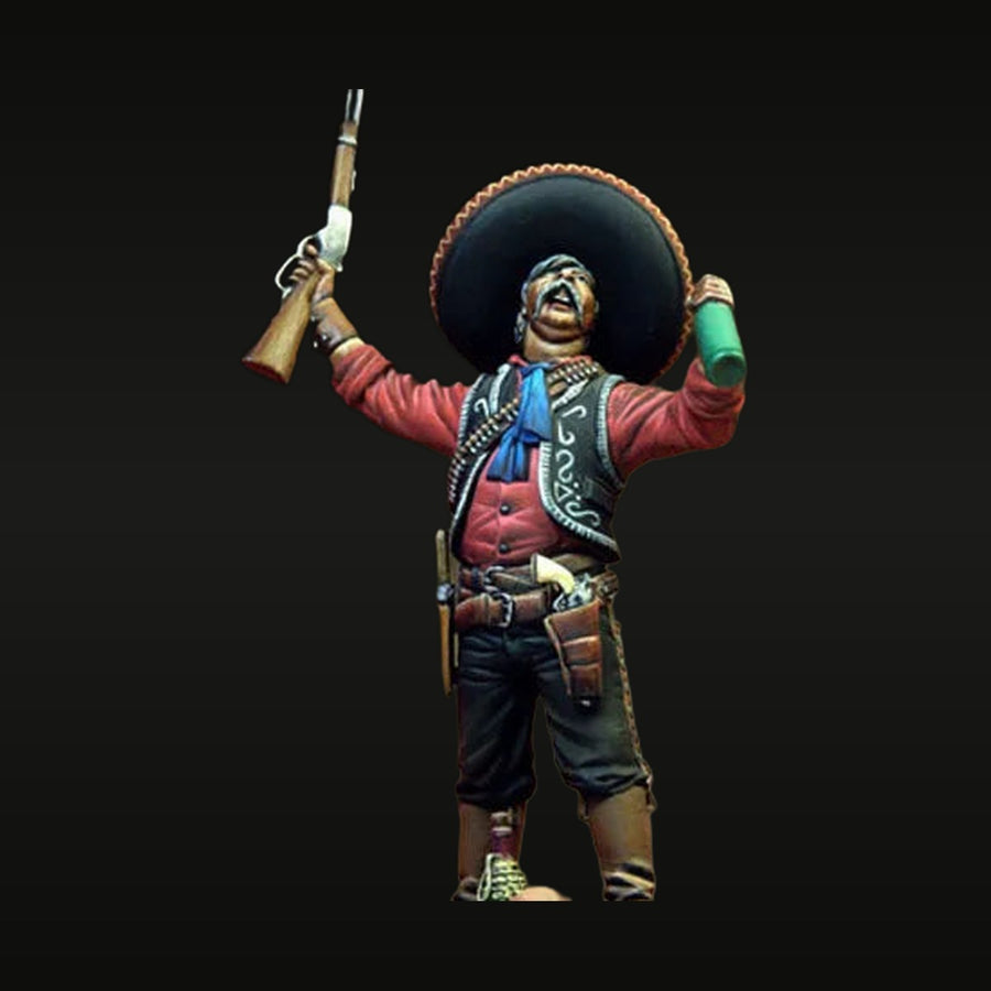Mexican Revolution Bandit Leader with Lever-Action Rifle 54mm Resin Figure Kit - unpainted resin model kit