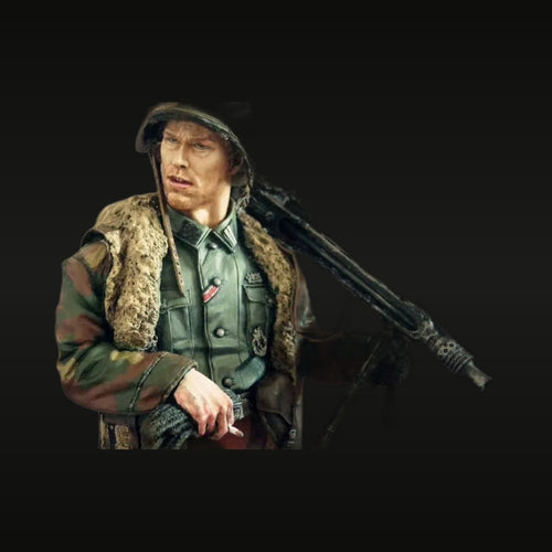 WWII German MG42 Machine Gunner Ardennes 1/35 Resin Figure Kit