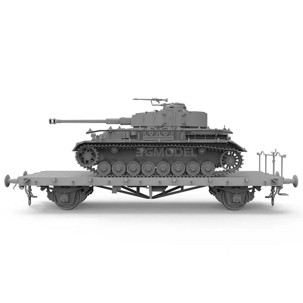 WWII German Pz.Kpfw.IV Ausf.J on Railway Flatbed 1/35 Resin Vehicle Kit