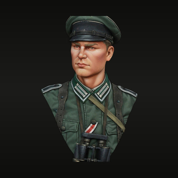 WWII German Wehrmacht Officer with Binoculars 1/10 Resin Bust