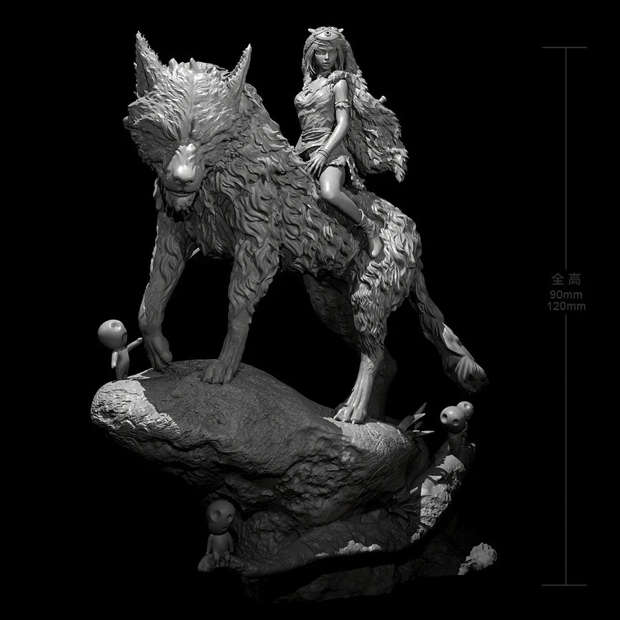 Fantasy Female Tribal Shaman with Fur Cloak 90mm Resin Bust Kit - resin model view 4