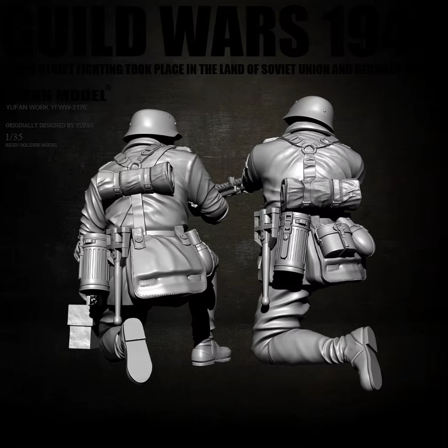 WWII German Infantry MG42 and MP40 Team 1/35 Resin Figure Kit - resin model view 2