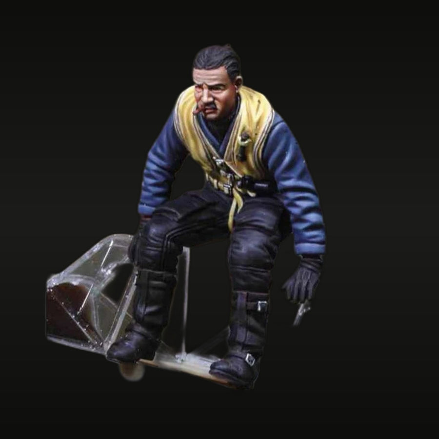 Modern Military Jet Pilot in Ejection Seat with Life Vest 1/35 Resin Figure Kit - unpainted resin model kit
