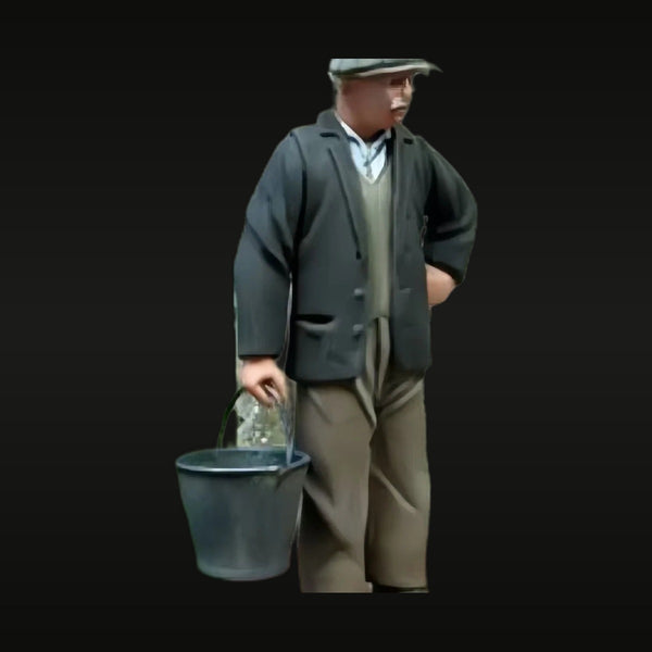 WWII Civilian Grandfather With Bucket 1/35 Resin Figure