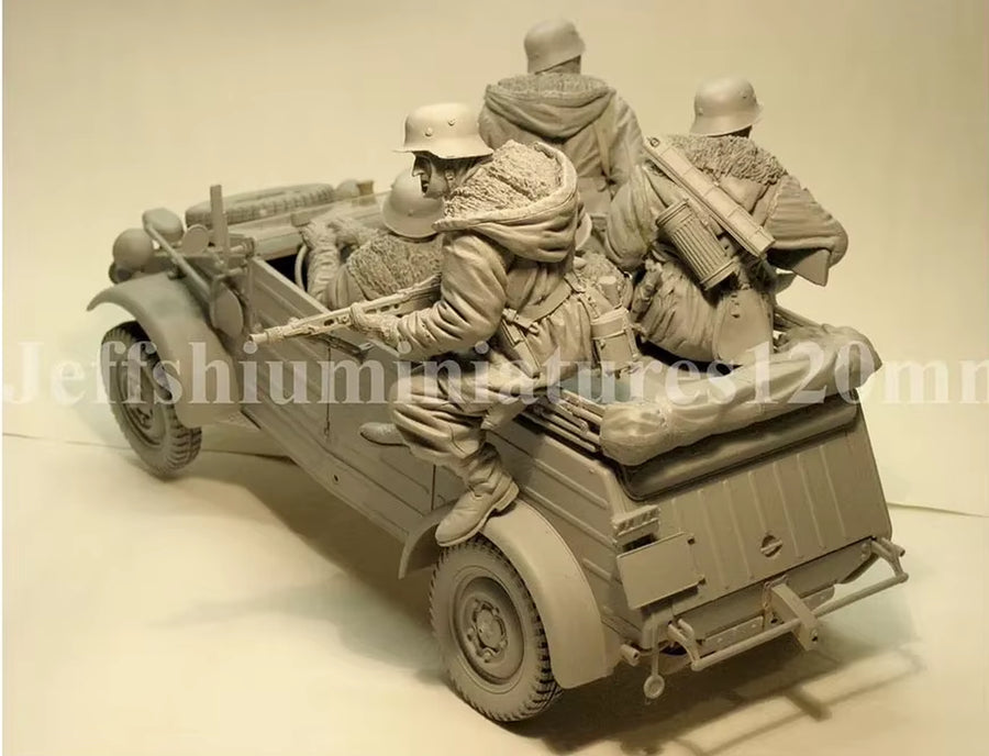 WWII German Infantry Machine Gun Team 5-Figure Set 54mm Resin Kit - resin model view 4