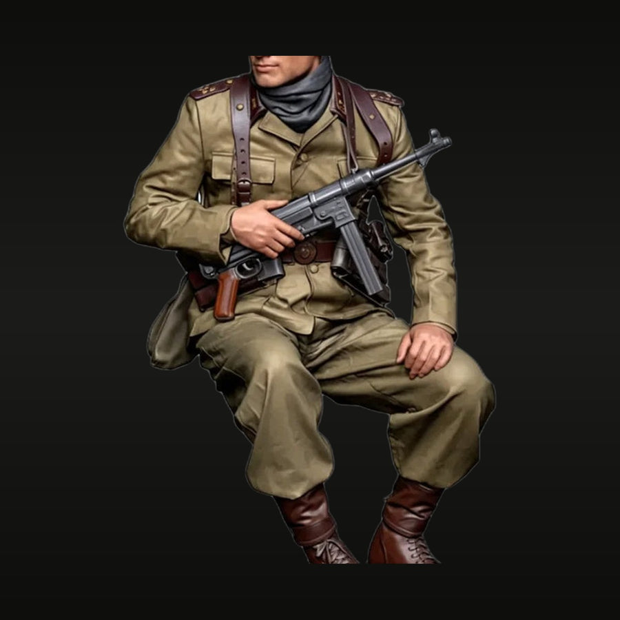 WWII Soviet Red Army Soldier with PPSh-41 SMG 1/35 Resin Figure Kit - unpainted resin model kit