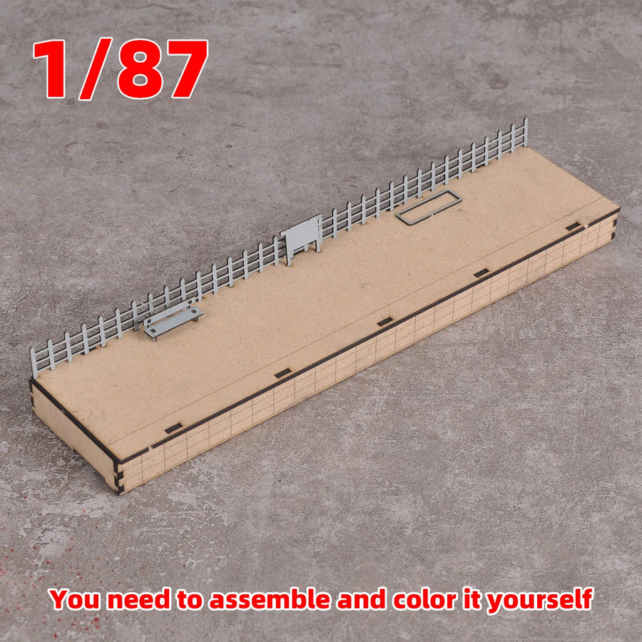 Assembly Architectural Sand Table Train Railway Residence Dwelling Railway Station Platform Diorama Scale Model Kit 1/87