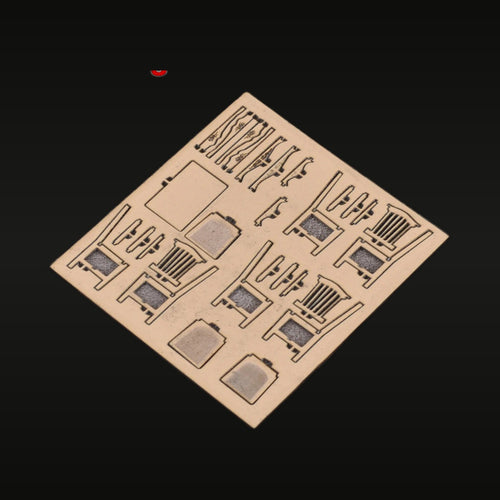 1/35 Antique Tea Room Furniture Set Resin Diorama Kit - 3 Chairs & Table