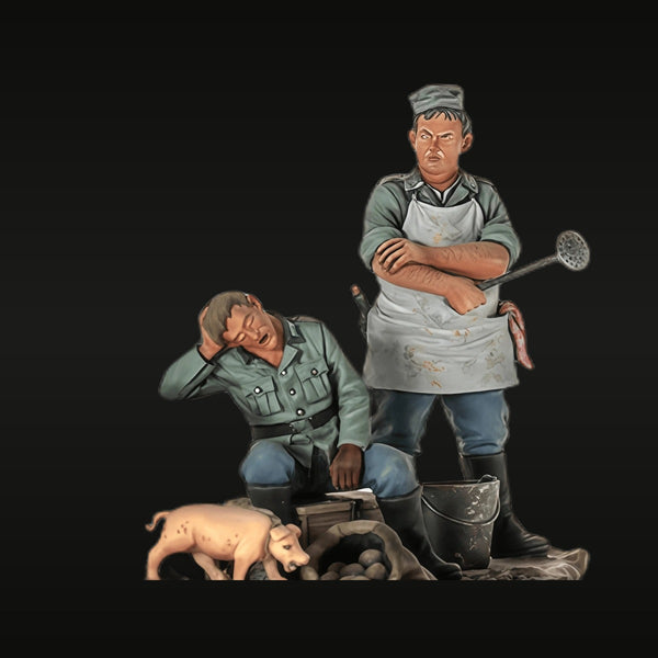 WWII German Army Cooks 2-Figure Diorama Set 1/35 Resin Kit