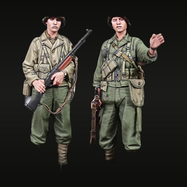 WWII US Army Infantry Soldiers with M1 Garand 1/35 Resin Figure Set