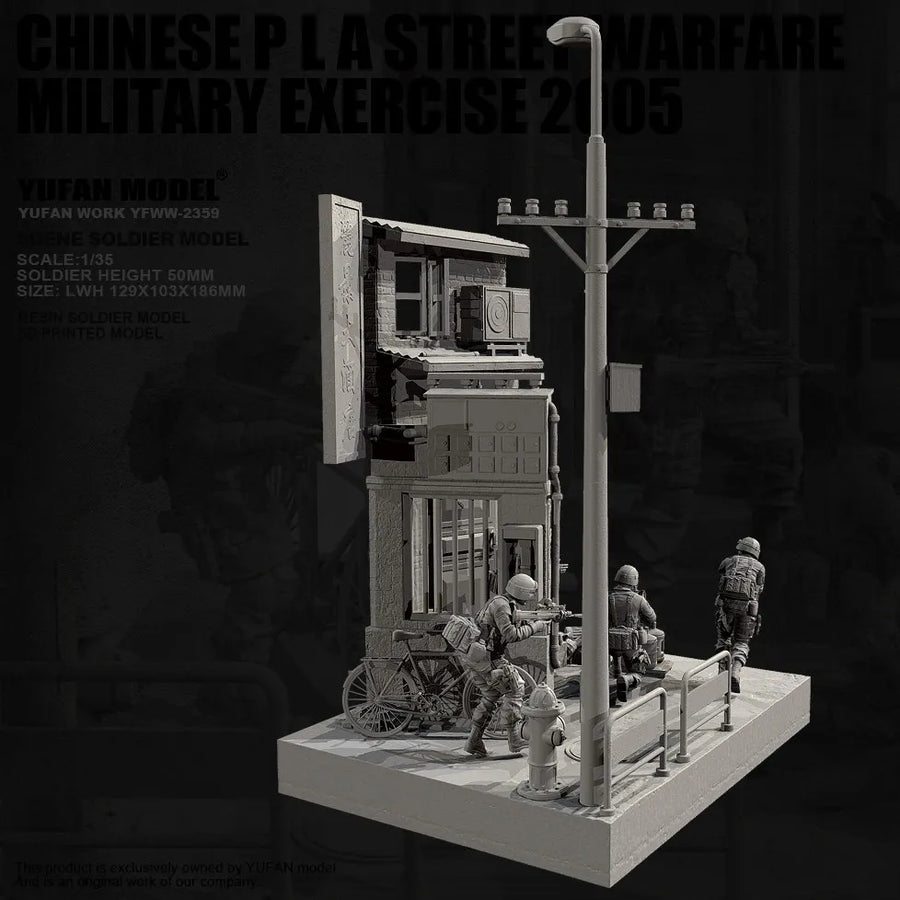 Modern Special Forces Urban Warfare with Asian Building 1/35 Resin Diorama Kit - resin model view 4