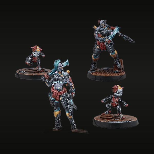 Cyberpunk Nomad Warriors Set of 4 Painted 32mm Resin Figures