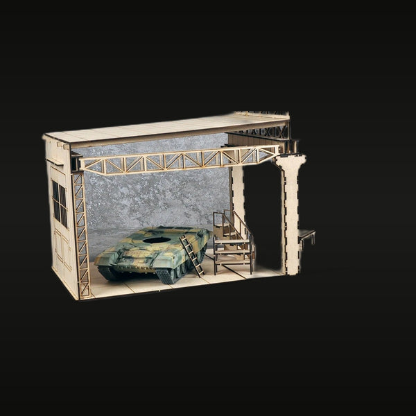 Vehicle Repair Workshop with Tank Bay 1/35 Resin Diorama Kit