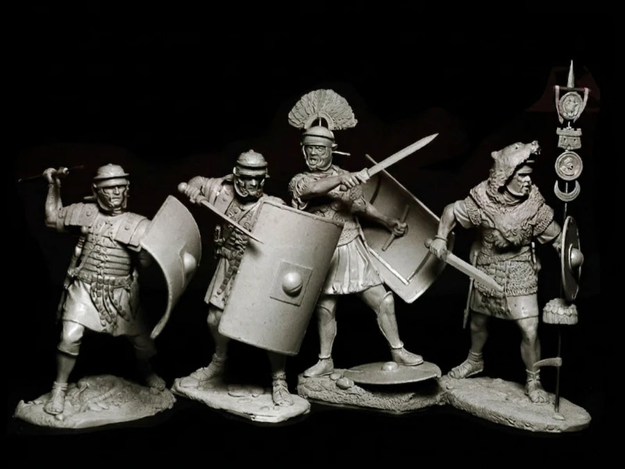 Ancient Roman Legionary Centurion Command Set 75mm Resin Figure Kit - resin model view 2