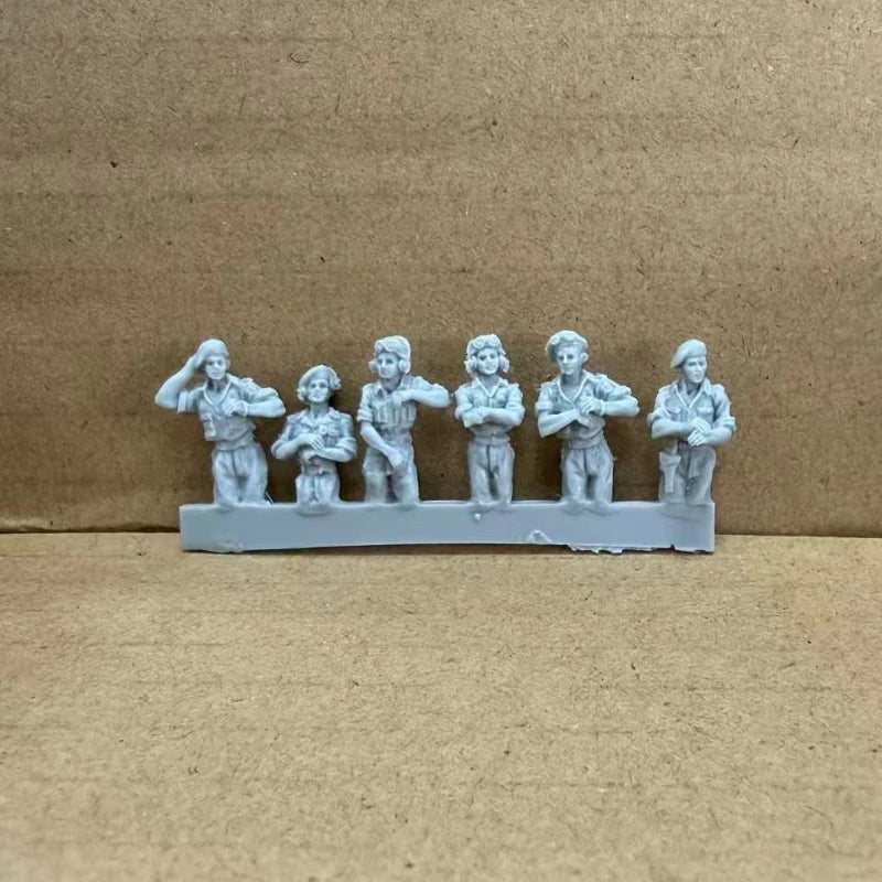 1/72 Scale Diecast Resin Figure Model Kit WWII British RTR Hatch Crew 6 Figures Unpainted