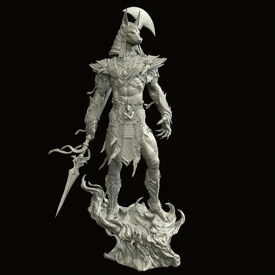Demon Warrior with Scythe - 50mm Resin Figure Kit - resin model view 3