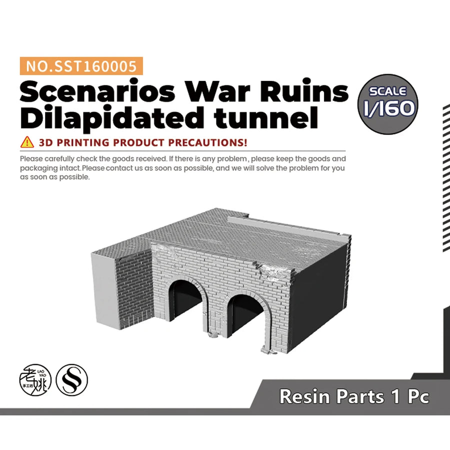 MRY-SFW SST005 1/72 1/76 1/87 1/1001/120 1/144 1/160 1/220 Military Model Scenarios War Ruins Dilapidated Tunnel