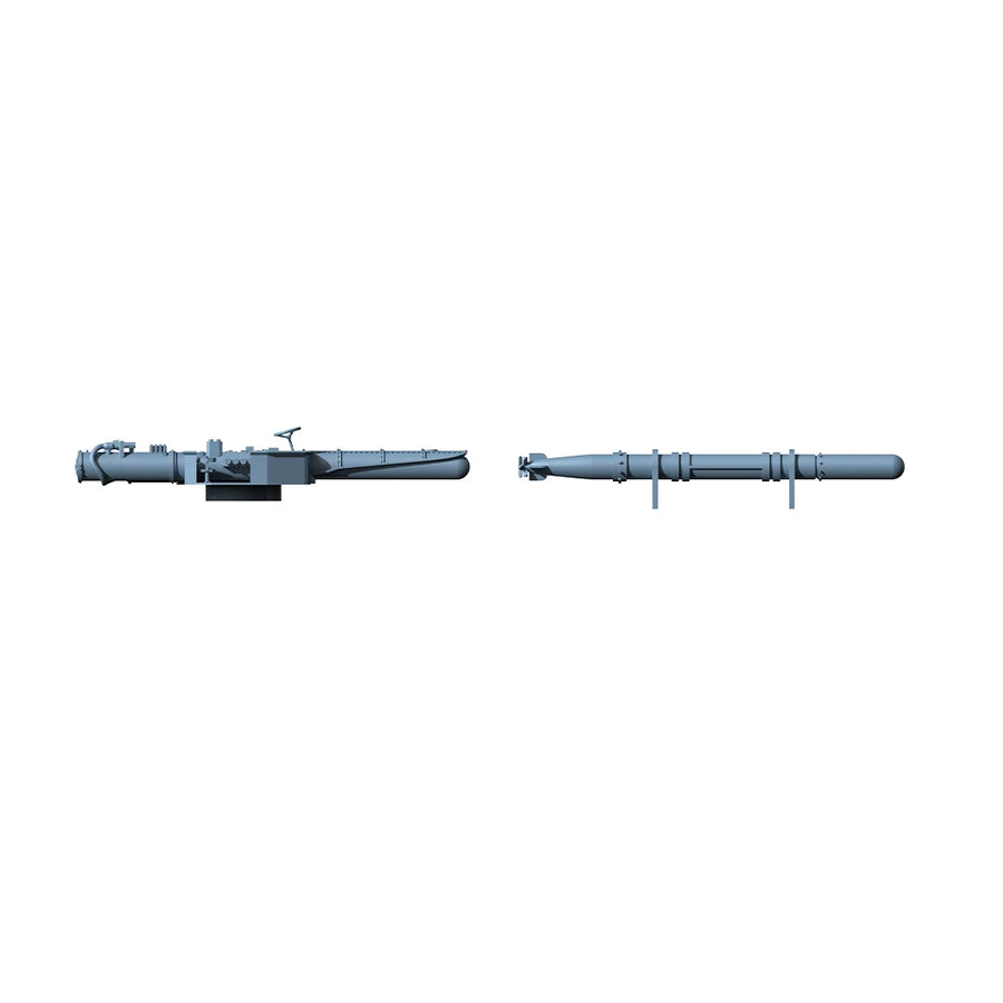 WWII Japanese Navy Mogami Cruiser Torpedo Launcher System 1/700 Resin Accessory Kit - resin model view 4