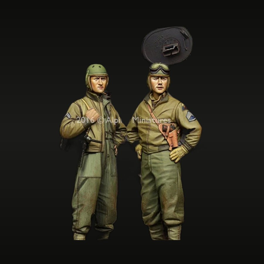 WWII US Tank Crew Tanker with Submachine Gun 1/35 Resin Figure Set - unpainted resin model kit