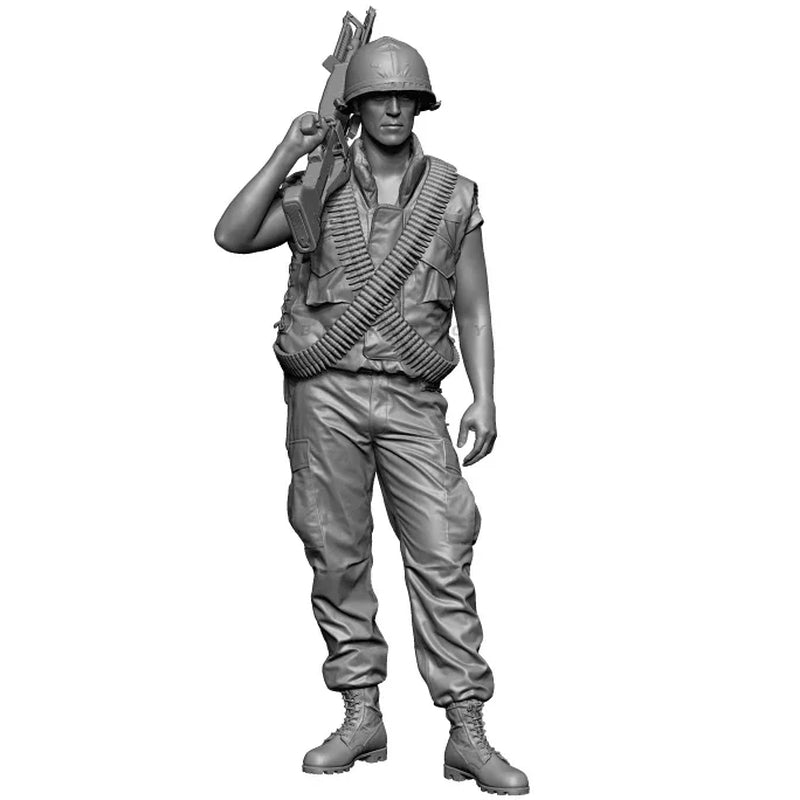 Vietnam US Infantry MG Gunner with Ammo Bandolier 1/35 Resin Figure Kit - resin model view 3