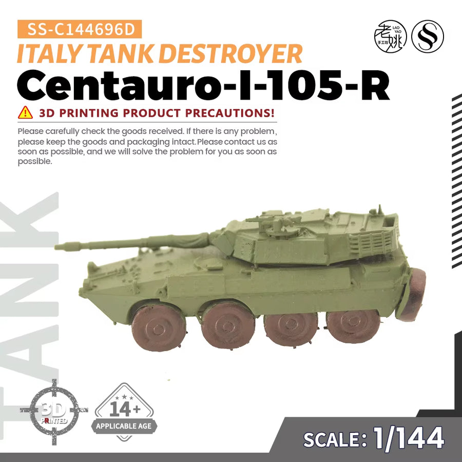 Italy Centauro-I-105-R Tank Destroyer 1/144 1/200 1/350 1/700  SS696 Military Model Kit Miniature Static War Games
